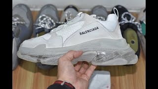 Unbox First View Balenciaga Triple S Clear Sole White Sneaker
