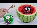 Angry Birds Food Challenge & Mukbang Watermelon Ice Cream from Magnetic Balls | Stop Motion Asmr