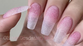 sub)추억의 쫀듸기 네일 | Pink Glitter Gradation Nails