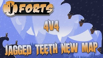 Forts Multiplayer 4v4 Gameplay Brand New Fantastic 4v4 Map Jagged Teeth!