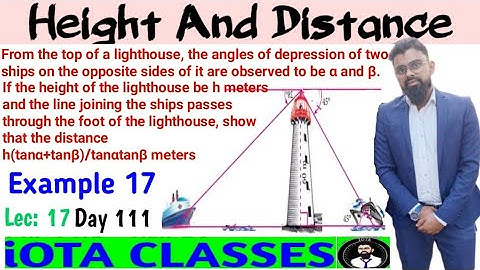 From the top of a lighthouse the angle of depression of two ships on the opposite sides of it