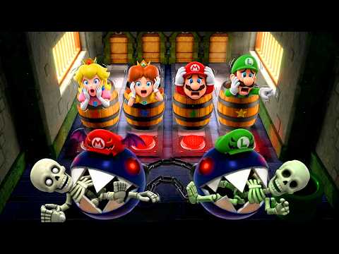 【マリオパーティ スイッチ】夜のミニゲーム対決！ピーチ VS デイジー VS マリオ VS ルイージ 4K UHD