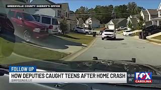 Deputies release video after chase ends in crash into home
