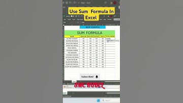 Sum Formula in excel ! Excel Formula #ytshorts #exceltricks #computer #excel #exceltips #shortsfeed