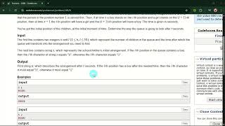 Cdeforce Problem(B. Queue at the School) solving
