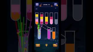 WATER SORT PUZZLE GAME !!  BULMACA OYUNU / SU SIRALAMA /  LEVEL 31 /  GAMEPLAY  |  ANDROİD  #shorts screenshot 2