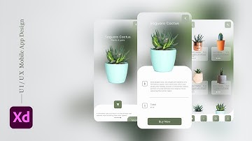Plants & Pots Mobile App in Adobe xd (#adobe xd, UI/UX, Prototype, Background blury )