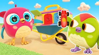Hop Hop the owl \& a garage for toy cars for kids. Baby cartoons for kids \& Baby videos.
