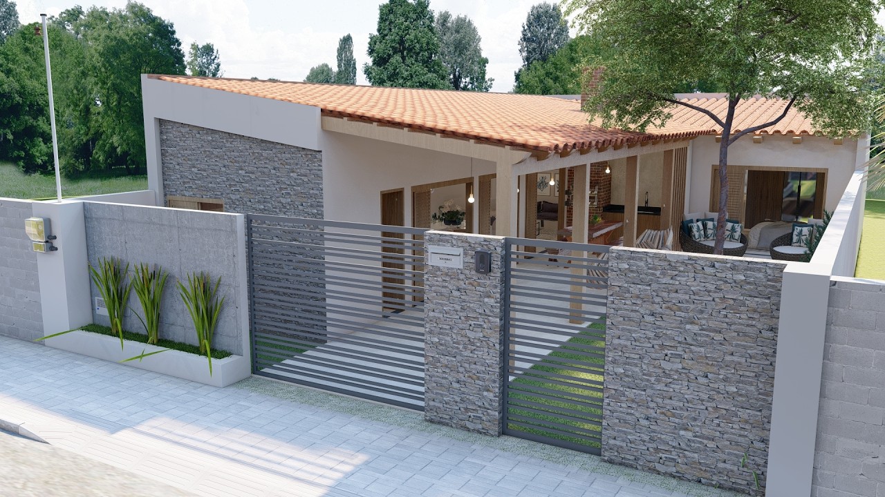 173c | Casa em "L" | SIMPLES E ECONÔMICA | 3 Quartos