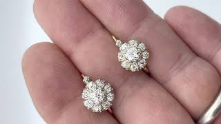 Vidéo: Boucles d'oreilles Dormeuses en or 18k et Platine vers 1930 avec Diamants