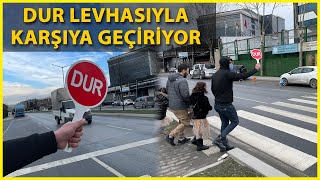 Başakşehir'de 'Dur' Tabelası ile Geçilebilen Yaya Geçidi Resimi