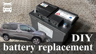Battery replacement PEUGEOT RIFTER/CITROEN BERLINGO/OPEL COMBO/TOYOTA PROACE CITY VERSO/FIAT DOBLO