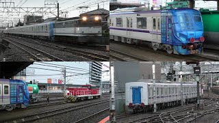 【半蔵門線 新型車両2編成目】東京メトロ18000系 18102F 甲種輸送 日野～豊田通過・八王子入換 EF65-2094・HD300-30牽引【4K】