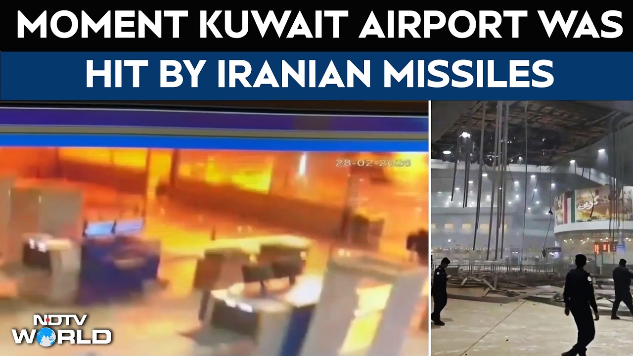 CCTV Captures Moment Kuwait International Airport Hit By Iranian Strike