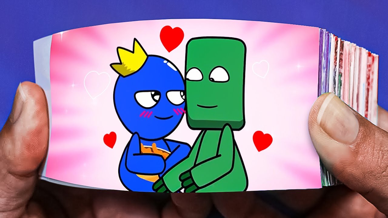 blue x green 💙💚 rainbow friends (Red flags) #shorts #animation #flip