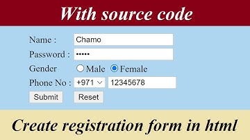 How to create registration form in html step by step with source code