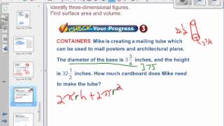1-7 Example 3: Story Problems area and volume