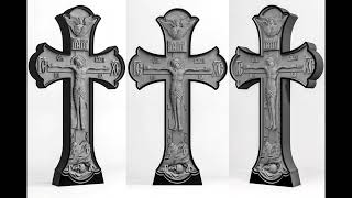 Крест на могилу из гранита, резные кресты, фрезерная и ручная работа