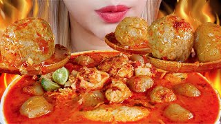 ASMR 💥🥣BAKSO ACI KUAH PEDAS MERCON🔥 EXTREME SPICY TAPIOCA BALLS