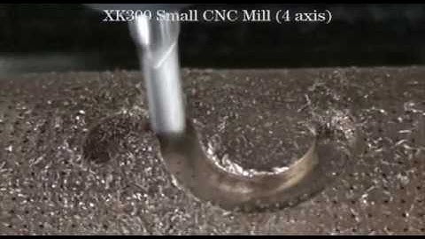Egypt customer using Yornew XK300 4 axis CNC Mill machine machining S groove on the cylinder