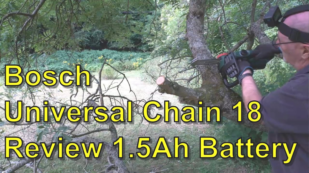Bosch Home and Garden UniversalChain 18 Rechargeable battery Chainsaw +  battery, + guard Blade length 200 mm