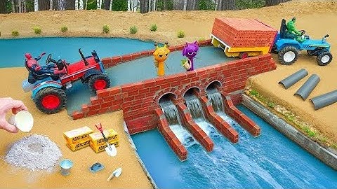 DIY Science Project Mini Bridge, Combined with Dam with 3 Brick Drains to Prevent Flooding