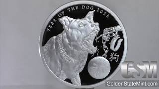 Golden State Mint - Year of the Dog MiniMintage Proof 1 oz Silver round/ Silver Shield