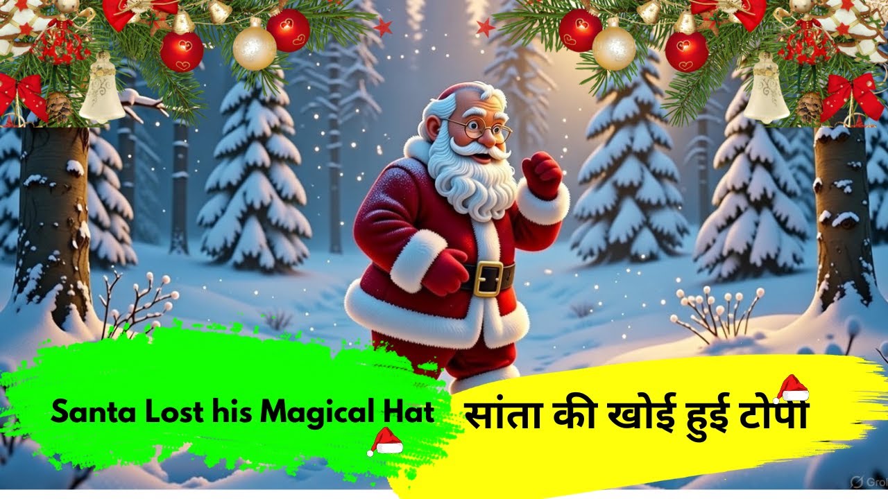 Santa Lost his Magical Hat | Santa’s Lost Hat 🎅 | Christmas Story for Kids | सांता की खोई हुई टोपी 🎄
