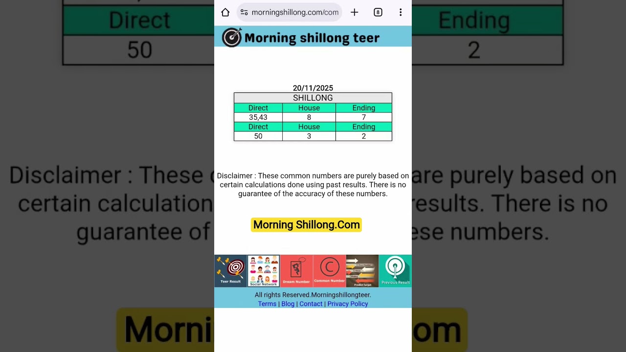 20/11/2025✅ || Morning Teer || Morning Teer Today || Morning Teer Result
