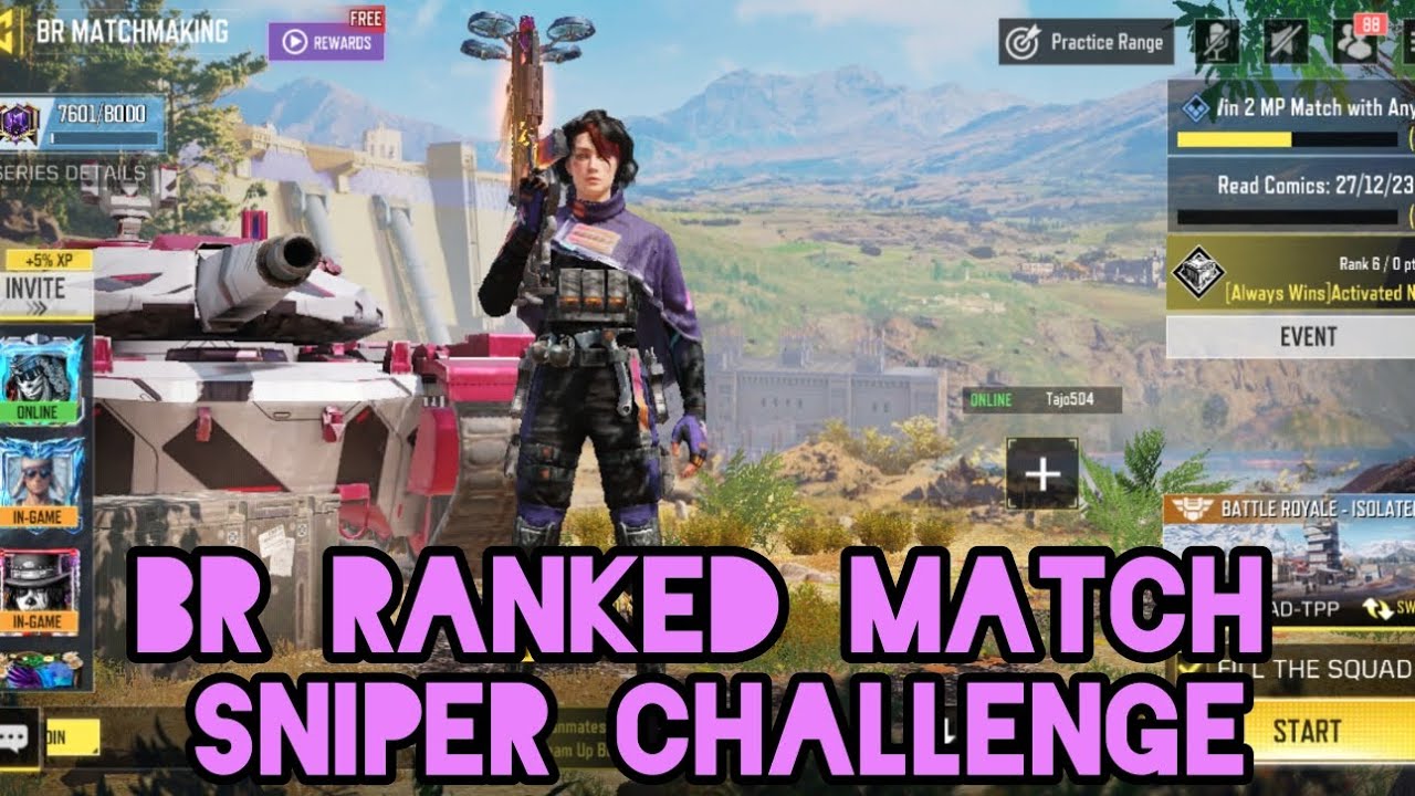 Call Of Duty Mobile BR Ranked Match Sniper challenge 7 Kills # ...