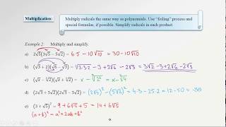 8 4, 8 5 Operations on Radical Expressions (corrected)