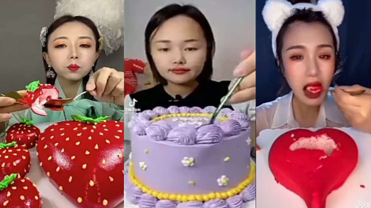EXTRA CREAMY CAKE EATING CHALLENGE CAKE EATING SHOW KAWAI EATING