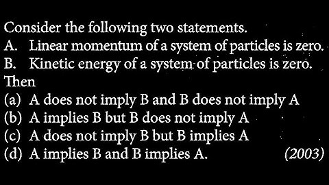 Consider the following two statements. A. Linear momentum of a system of particles  . WEP DTS 17 Q2