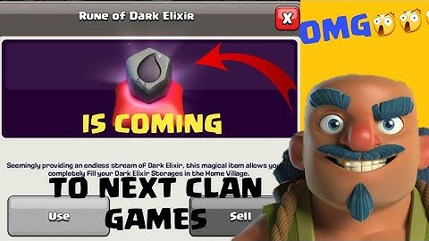 Rune of dark elixir is coming to next clan games|click to know$