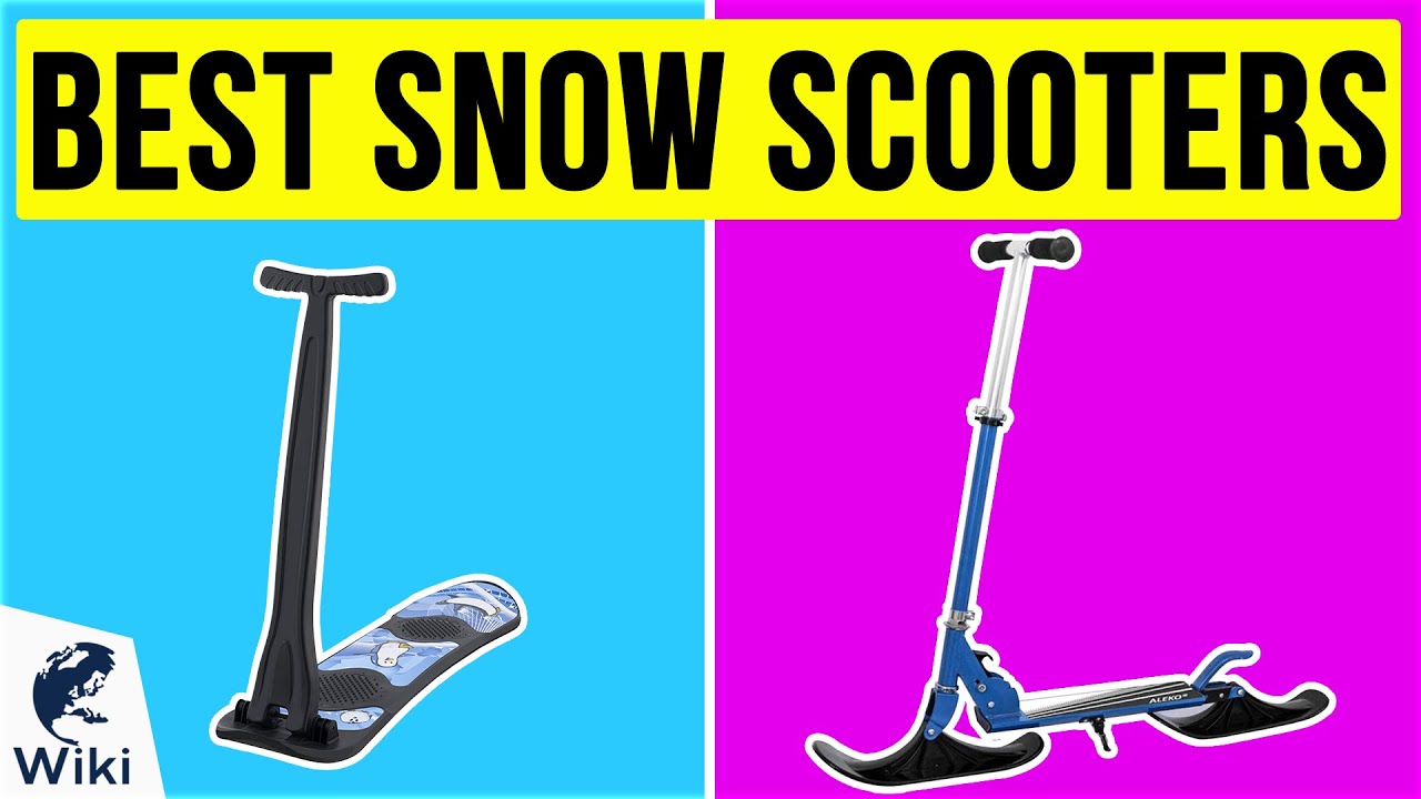 Best Winter Toys Youth Recreational Snow Kick Scooter Fold-up Ski,Folding 2 in 1 Aluminum Snow Scooter Adjustable Kids Adult Ski Board with 2 Wheels Best Youth Compact Kick Snow Scooter Sled 