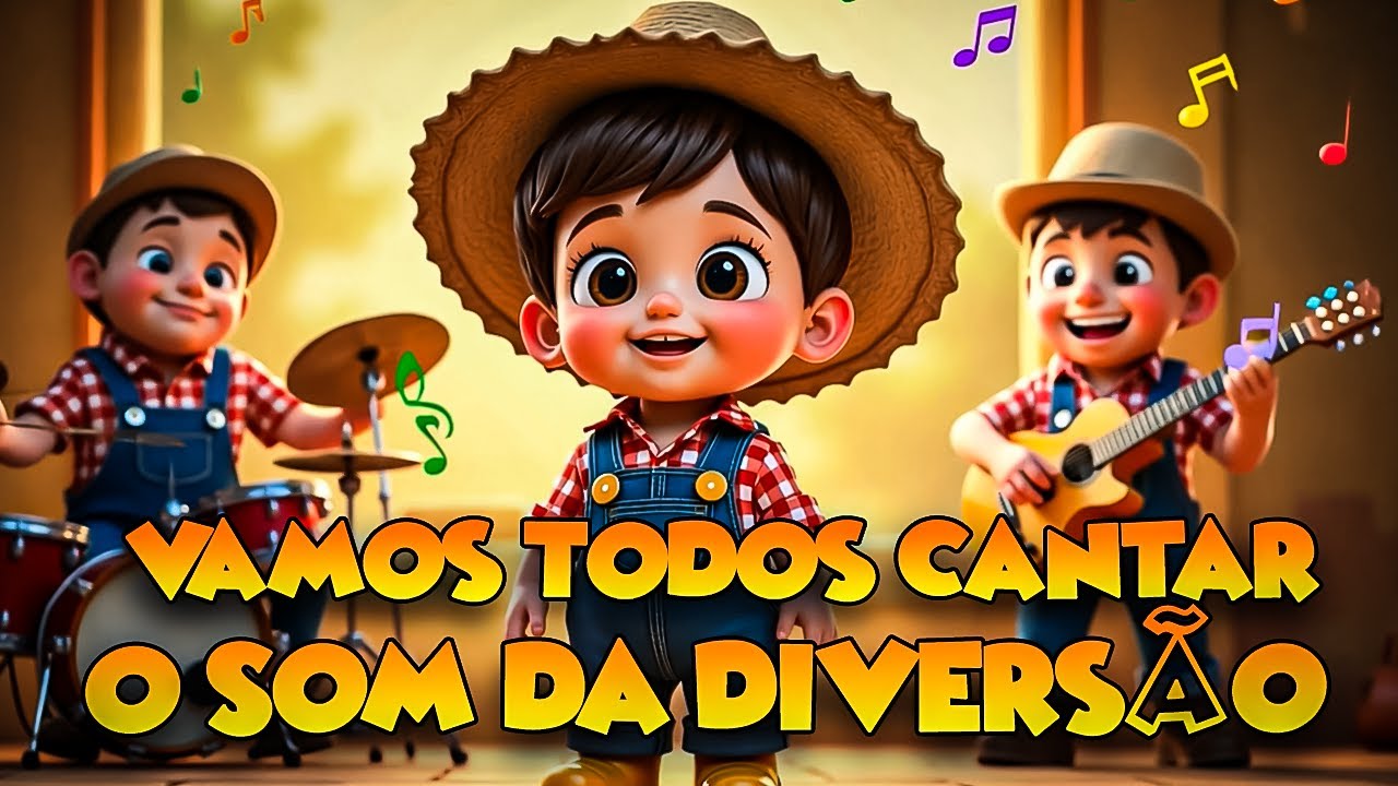 Vamos todos cantar o som da diversão com os instrumentos musicais 🎸🥁