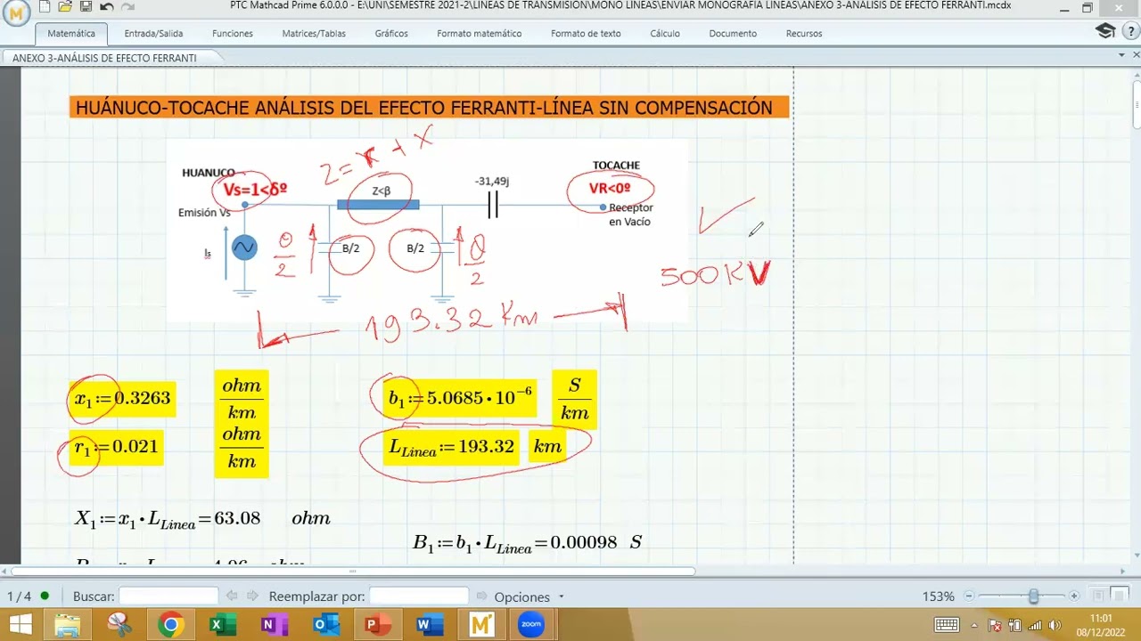 EFECTO FERRANTI  EN LÍNEAS DE TRANSMISIÓN_ANÁLISIS CON USO DE MATCHAD
