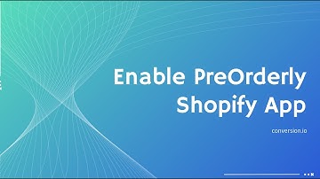 How to enable PreOrderly