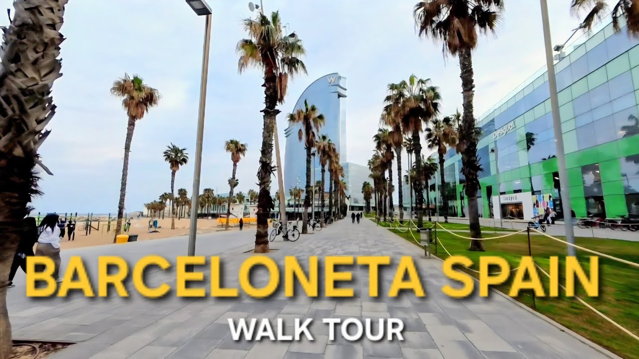 Balade au Bord de Mer de Barceloneta Espagne.