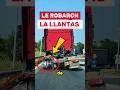INCREÍBLE! Le robaron las llantas y siguió! 😱 #Shorts #Camioneros #VideoViral #ParaTi
