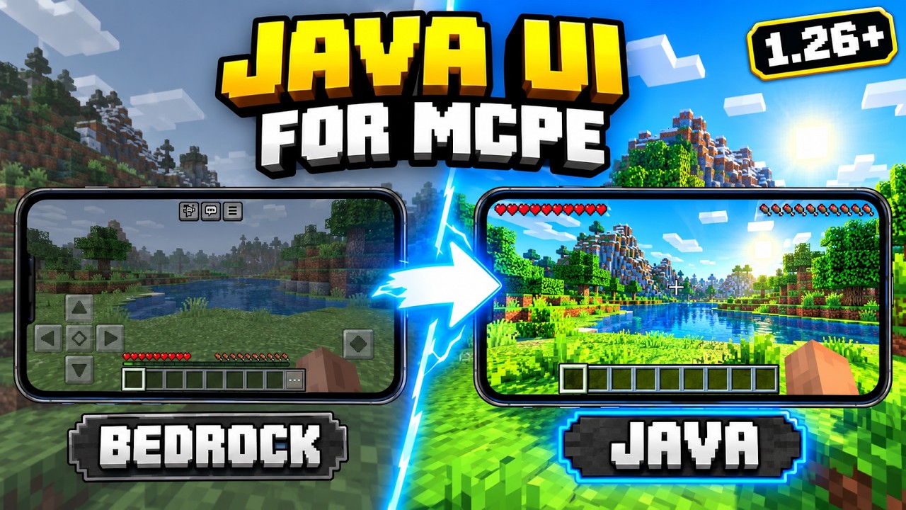 🔥 Java UI for MCPE 1.26+! Make Minecraft PE Look Like Java Edition 😱 ...