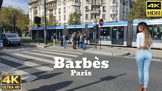 Paris  🇫🇷 |  Autumn walking tour along Boulevard Barbes. October 2024 | 4K HDR