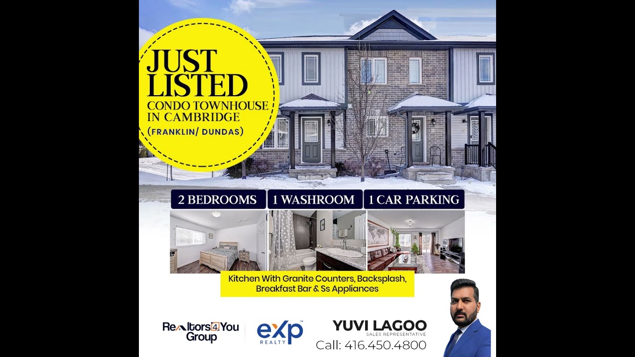 💥Condo Townhouse For Sale In Cambridge💥 