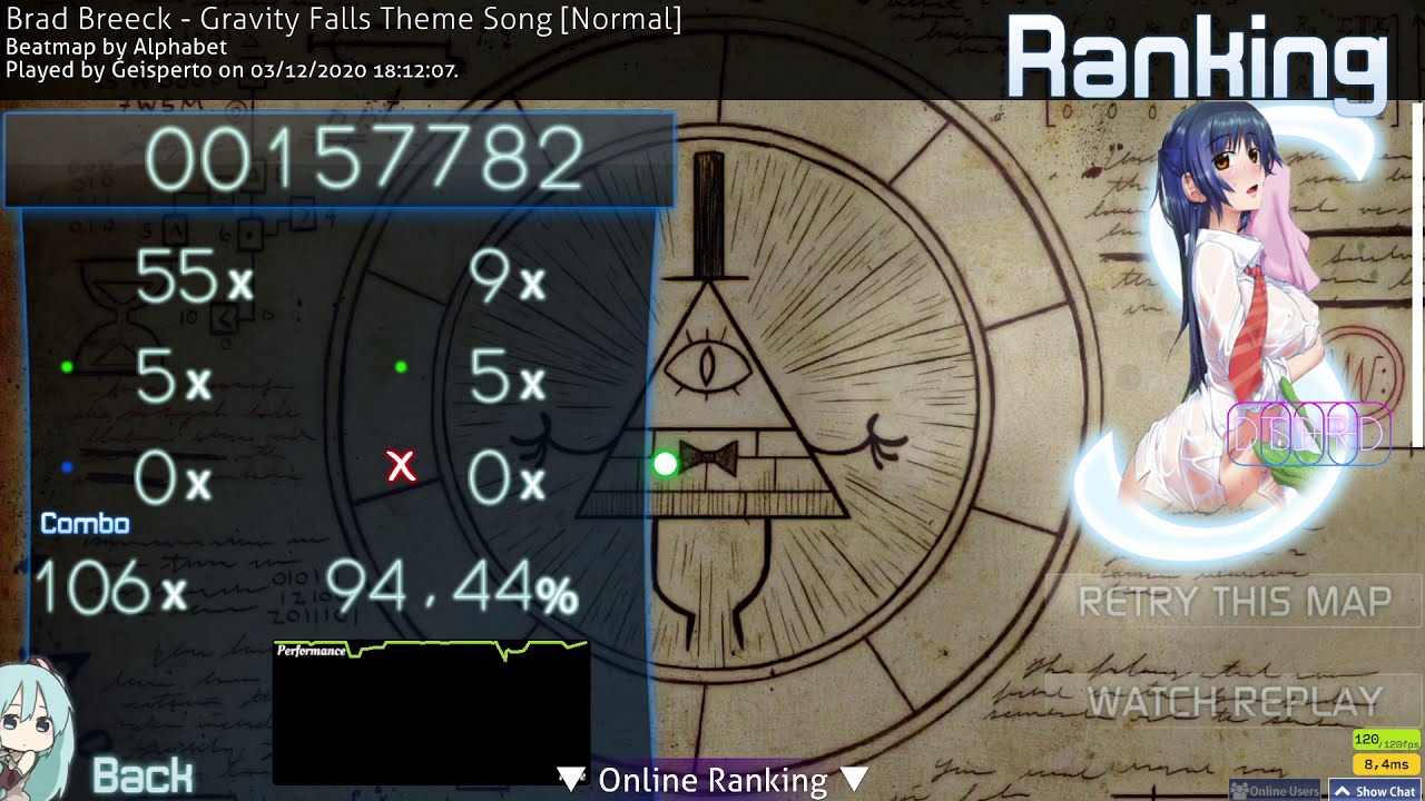 [osu!] Gravity Falls Theme Song With mods-Mouse Player