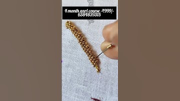 50 Days Aari Challenge -Day-27/Embossed beads load stitch/#challenge #shorts #loadstitch #aaritoday