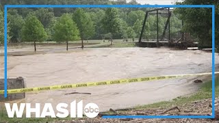 Flash flooding in southern Indiana after rapid rainfall