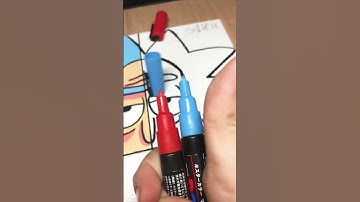 Drawing Rick Sanchez in 4 different styles! (#shorts)