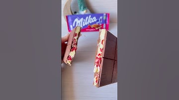 DIY Milka Bar with Raspberries  | Part 2 🍫🍓 #asmr #asmrsounds #raspberry #chocolate #shorts