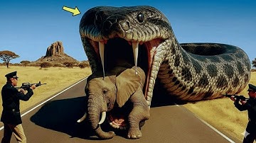 Brave Heroes Save Poor Elephant From Deadly Giant Mutant Python🐍🐘
