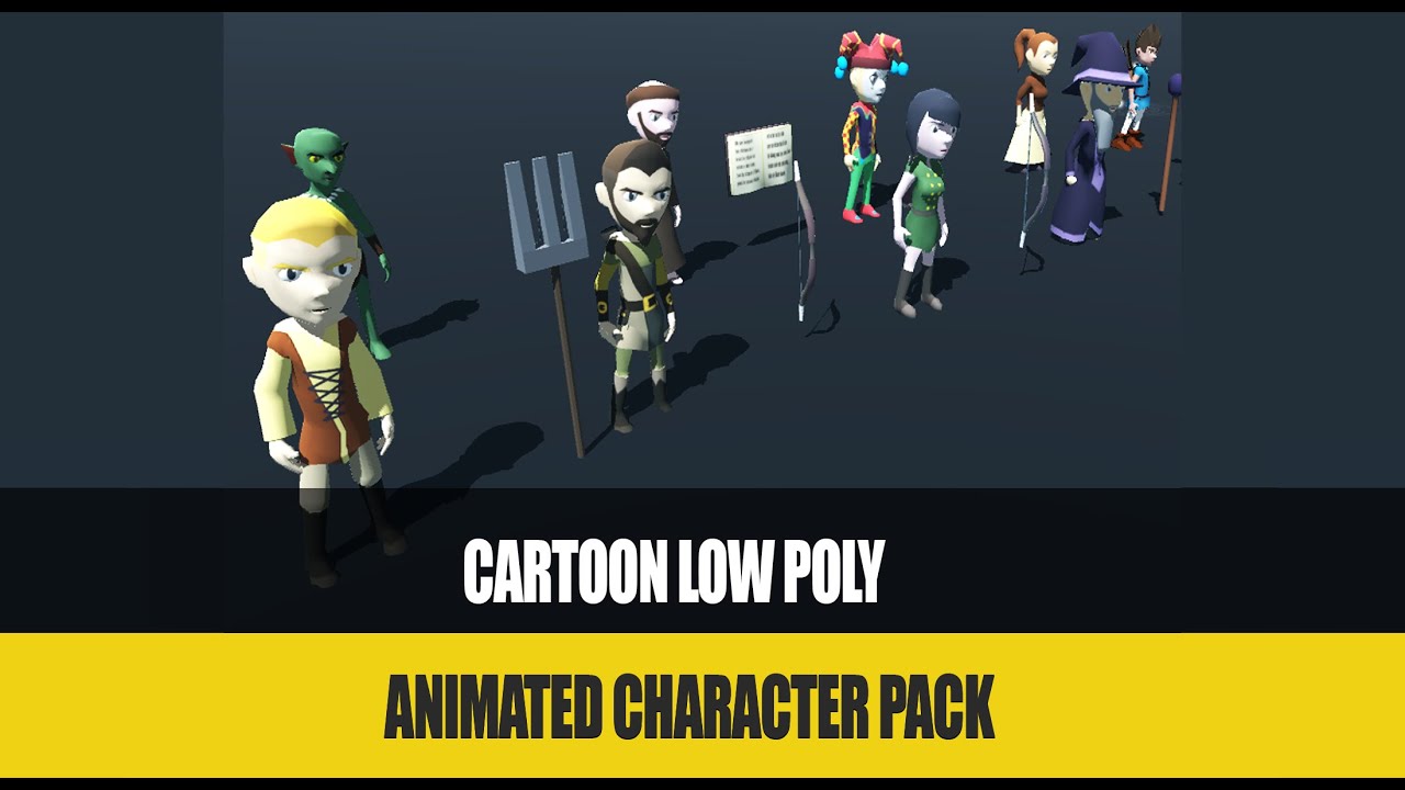 Animated Low-Poly Cartoon Fantasy Character Asset Pack